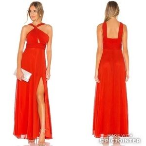 Jill Jill Stuart Chiffon Gown In Sunset Red